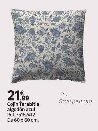 Leroy Merlin - Cojín Terabitia Algodon Azul