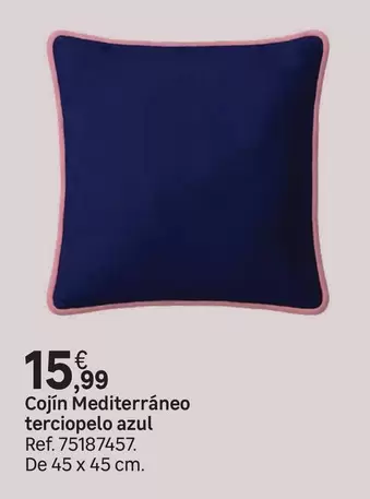 Leroy Merlin - Cojín Mediterraneo Terciopelo Azul