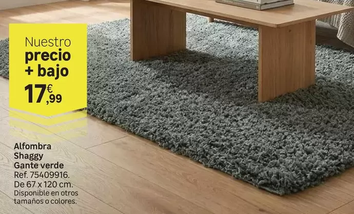 Leroy Merlin - Alfombra Shaggy Gante Verde