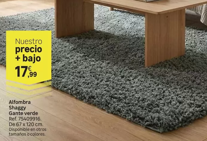 Leroy Merlin - Alfombra Snaggy GanteVerde