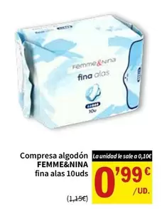 Compresa Algodón Fina Alas