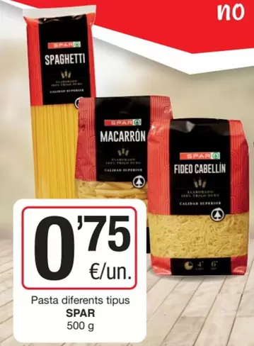 Spar - Pasta Diferents Tipus