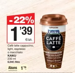 Kaiku - Cafe Latte Cappuccino, Light, Espresso O Macchiato