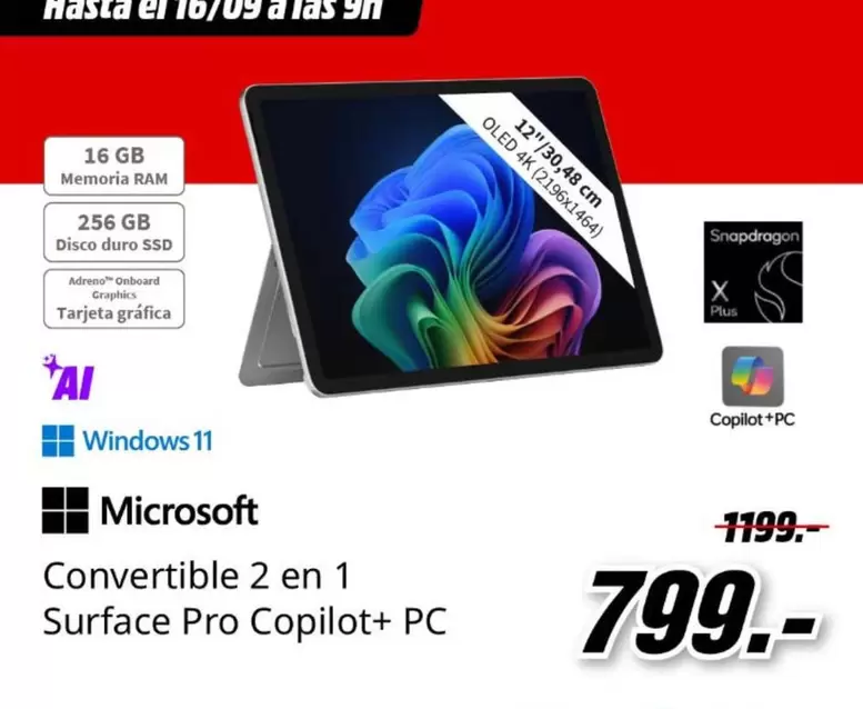 Microsoft - Convertible 2 En 1 Surface Pro Copilot+ Pc