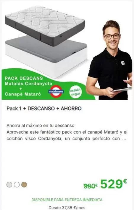 Pack Descans Matalàs Cerdanyola + Canapè Mataró