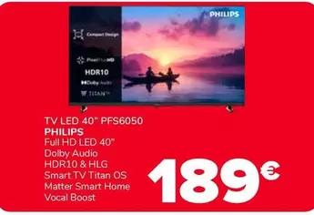 Philips - TV Led 40" PFS6050