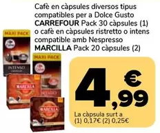 Carrefour / Marcilla - Cafe En Càpsules Diversos Tipus Compatibles Per A Dolce Gusto O Cafe En Capsules Ristretto O Intens Compatible Amb Nespresso