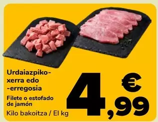 Filete o estofado de jamon
