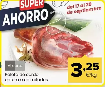 Paleta De Cerdo Entera O En Mitades