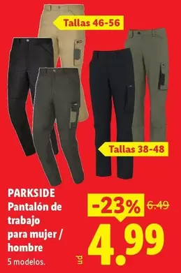 Parkside - Pantalon De Trabajo Para Mujer/Hombre