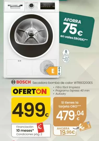 Bosch - Secadora Bomba De Calor WTR83200ES
