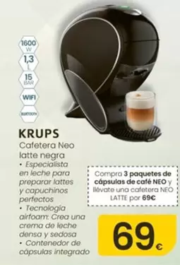 Krups - Cafetera Neo Latte Negra