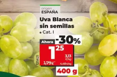 Uva Blanca Sin Semillas 400 G