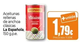 La Española - Aceitunas Rellenas De Anchoa Clasicas