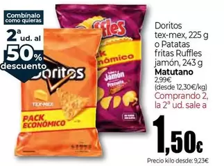 Matutano - Doritos Tex-mex, O Patatas Fritas Ruffles Jamón