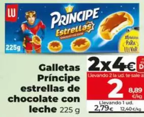 Lu - Galletas Príncipe Estrellas De Chocolate Con Leche