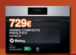 Balay - Horno Compacto Pirolítico Cristal Negro