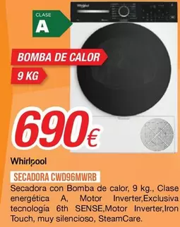 Whirlpool - Secadora CWD96MMRB