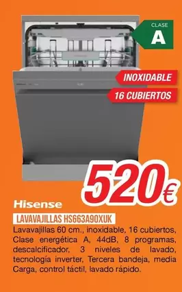 Hisense - Lavavajillas HS663A90XUK