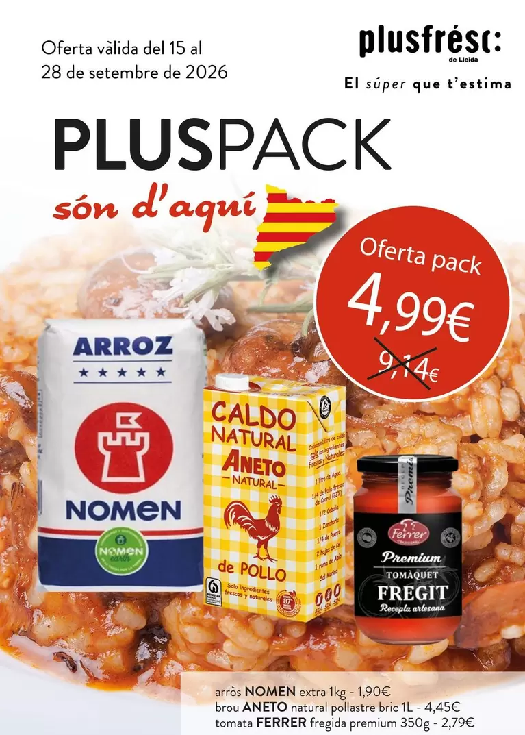 Nomen/Aneto/Ferrer - Arròs Extra/Brou Natural Pollastre Bric/Tomate Fregida