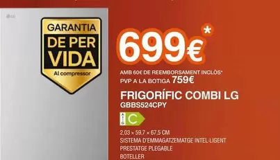 LG - Frigorífic Combi GBBS524CPY