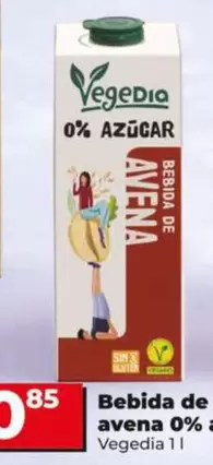 Vegedia - Bebida De Avena 0% Azúcar