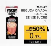 YoSoy - Yosoy Beguda Civada Barista Sense Sucre