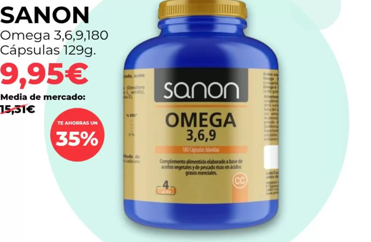 Sanon - Omega 3,69180 Capsulas