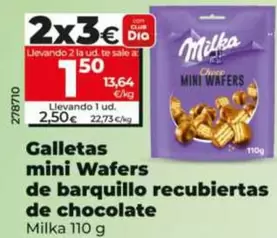 Milka - Galletas Mini Wafers De Barquillo Recubiertas De Chocolate
