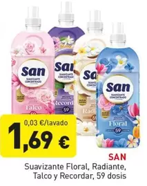 San - Suavizante Floral, Radiante, Talco Y Recordar, 59 Dosis