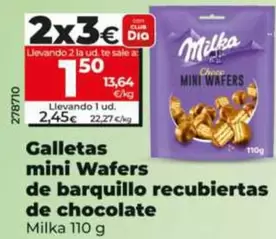 Milka - Galletas Mini Wafers De Barquillo Recubiertas De Chocolate