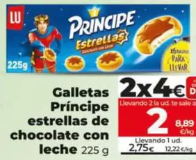 Lu - Galletas Príncipe Estrellas De Chocolate Con Leche 