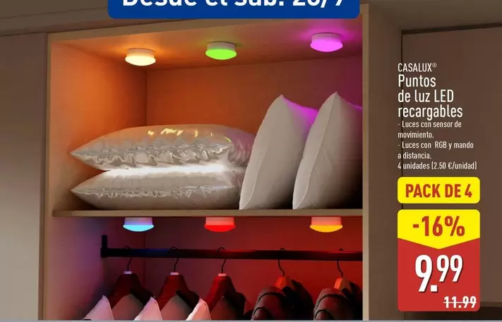 Casalux - Puntos De Luz Led Recargables