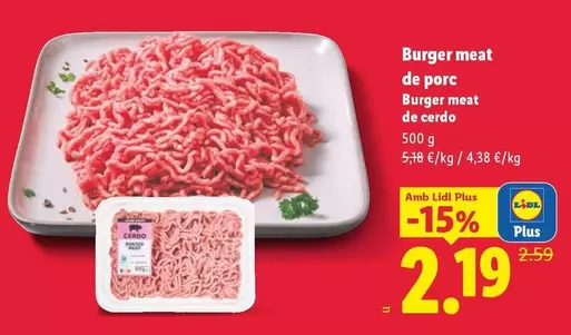 Burger Meat De Porc
