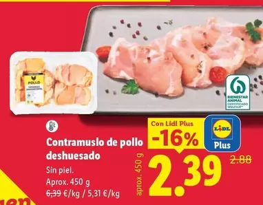 Contramuslo De Pollo Deshuesado