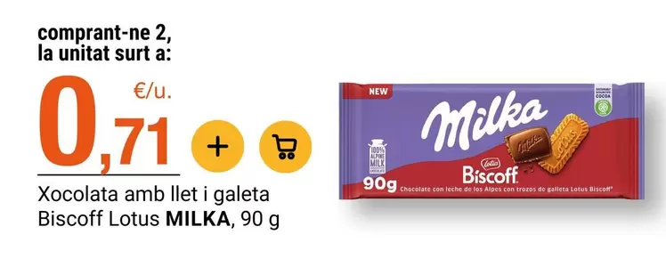 Milka - Xocolata Amb Llet I Galeta Biscoff Lotus
