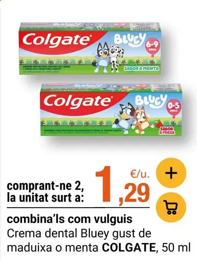 Colgate - Crema Dental Bluey Gust De Maduixa O Menta