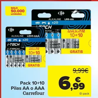 Carrefour - Pack 10+10 Pilas Aa O Aaa 