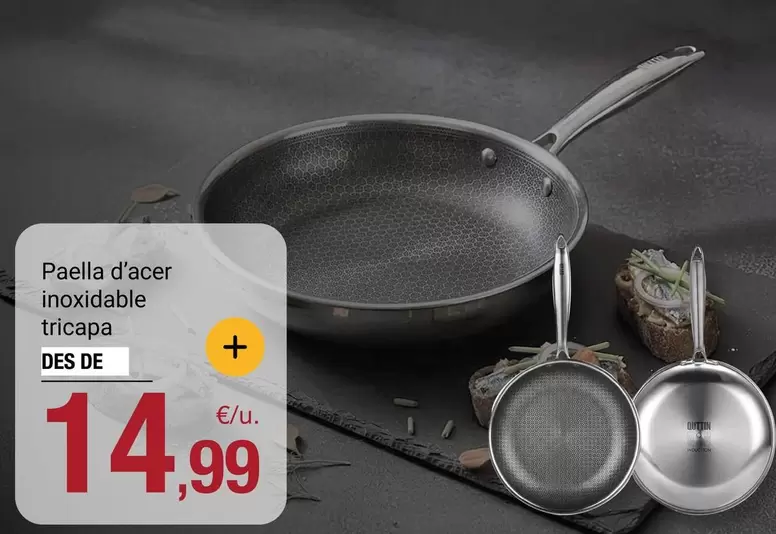 Quttin - Paella D'acer Inoxidable Tricapa