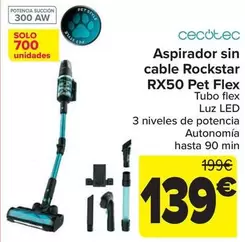 Cecotec - Aspirador Sin Cable Rockstar RX50 Pet Flex