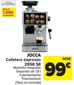 Jocca - Cafetera Espresso 2958 SE