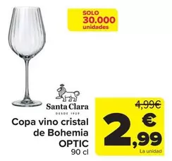 Santa Clara - Copa Vino Cristal De Bohemia Optic