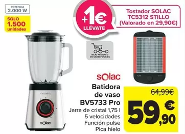 Solac - Batidora De Vaso BV5733 Pro
