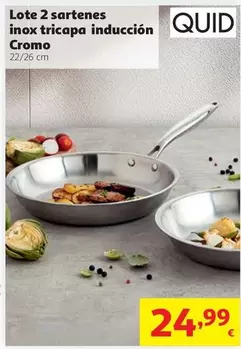 quid - Lote 2 Sartenes Inox Tricapa Inducción