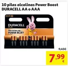 Duracell - 10 Pilas Alcalinas Power Boost Aaa O Aaa