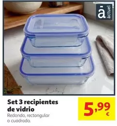Redondo - Set 3 Recipientes De Vidrio