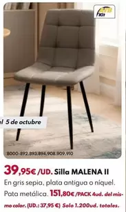 Atb - Silla Malena Ii Pu+Polywood - Gris Sepia