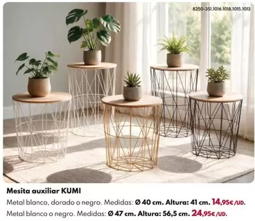 Mesa Café Metal Kumi - Blanca Ø 40x41cm