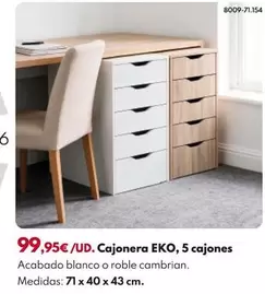 Cajonera 5 Cajones Eko - Blanca 71x40x43cm
