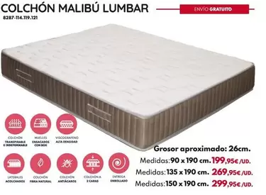 Colchon Malibú Lumbar - 135x190x26cm Roll *Ds